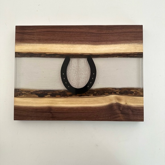 Handmade horse shoe charcuterie board